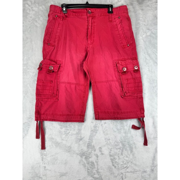 Pepe Jeans Other - Pepe Jeans Mens Red Paratrooper Cargo Shorts Size 34 Utility Streetwear  y2k‎